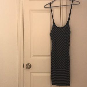 Gray and black striped dress